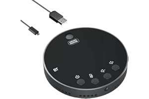 Cykvis Conference Speaker and Microphone, Bluetooth Speakerphone with 360° Voice Pickup, USB-C Plug & Play, Compatible with Leading Platforms for Personal Workspaces