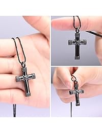 Rope Winding Cross Memorial Keepsake Jewelry Lord’s Prayer Cross Urn Pendant Necklace Cremation Ashes Locket