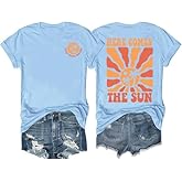 YHHR Womens Hawaiian Shirts Summer Casual Beach Sunshine Tropical T-Shirt Graphic Tees Short Sleeve Tops
