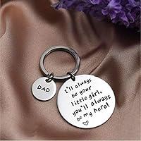 Dolland Dad Mom "I Will Always Be Your Little Girl "Stamped Keychain for Father Mother ,Dad