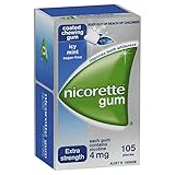 Nicorette Nicotine Gum 4mg Coated Icy Mint 1 Box 105 Pieces