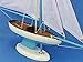Hampton Nautical Wooden Bermuda Sloop Light Blue Model Sailboat Decoration 17