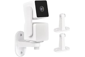 CaGuan 2Pack Wall Mount Bracket for Wyze Cam Pan V3, Wyze Cam Pan V2, 360°Swivel Adjustable Adhesive Mounting Bracket for Wyze Outdoor Indoor Wireless Camera System, Easy to Set Up in Just 2 Steps