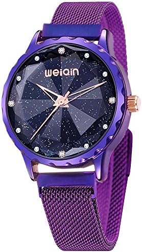 Fashion Women's Watch, Ladies Starry Sky Watches, Elegant Magnetic Buckle Bracelet Watches for Women