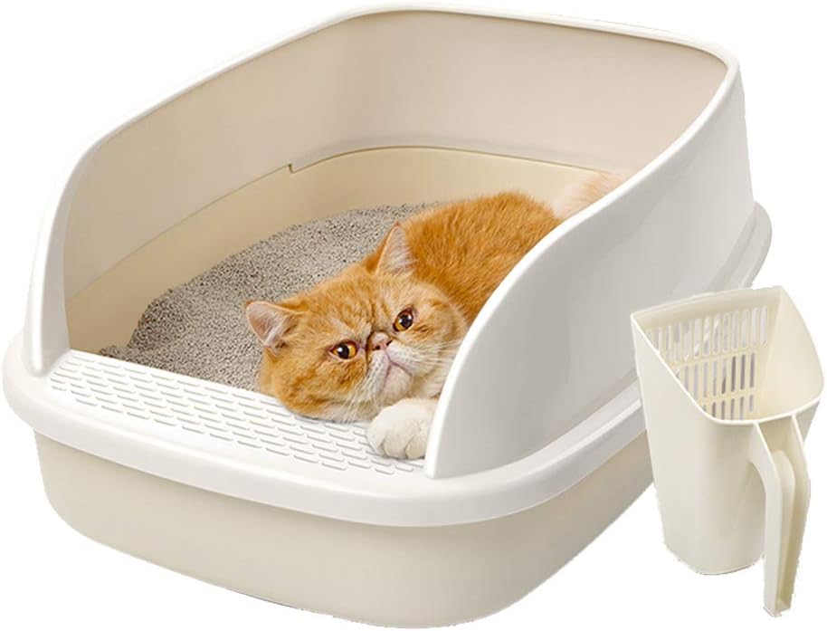 CJZ BOX Pet toilet Cat Litter Pot PP Plastic Semiclosed Antisplashing