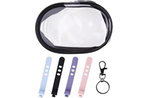 Data Cable Storage Keychain for Travel Charger Cords Organizer Bag Clear Earphone Doll Display Bag Charm with Silicone Cable 