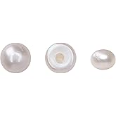 BEADIA Natural Half Drilled Pearl Beads White 4-4.5mm 12pcs AAAA Freshwater Cultured Loose Gemstone Beads for DIY Stud Earring Jewelry Making