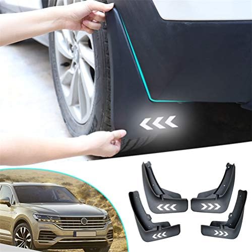 Maiqiken Car Mud Flaps Splash Guards For V W Touareg Mk1 Mk2 2004-2010,2011-2017,2018-2019 Fender Flares Mudflaps Mudguards Molded Front & Rear Wheel 4Pcs white