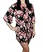 Women's Cotton Short Floral Robe - Bathrobe Flower Bridesmaids Dressing Gown
