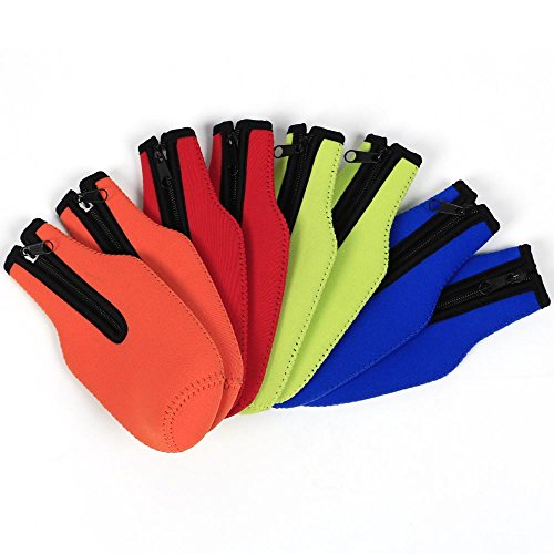 go2buy 8Pcs Beer Bottle Sleeves -Insulators w/Zipper Reversible Colored - Thumbnail 3