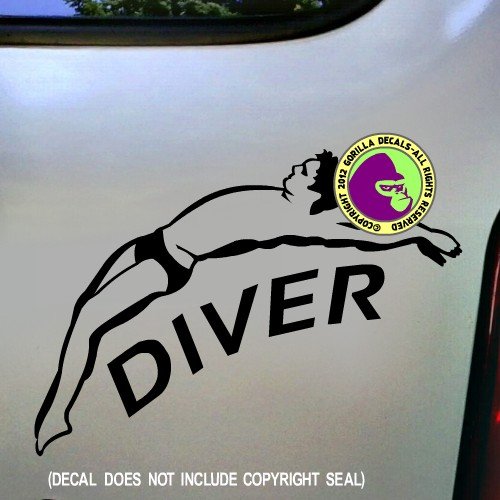 DIVER MALE Springboard Vinyl Decal Sticker E