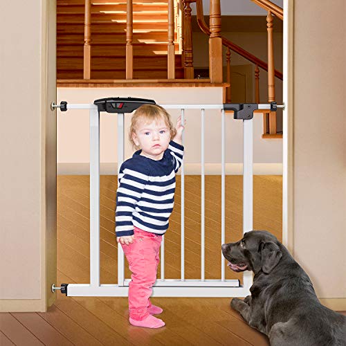 Tatkraft Adjustable Baby Gate for Stairs and Doorways with OpenClose