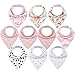 upsimples 10-Pack Bandana Bibs Baby Drool Bibs for Drooling and Teething,100% Organic Cotton Super Absorbent, 10 Stylish Design for Baby Girls Toddler, Baby Shower Gift Set