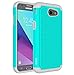 For Samsung Galaxy J3 Emerge / J3 Prime / J3 (2017) / Sol 2 / Amp Prime 2 / Express Prime 2 Case, OEAGO [Shockproof] Hybrid Dual Layer Defender Protective Case Cover (Teal)