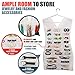Regal Bazaar Jewelry Organizer – Dual-Sided Accessory Holder and Hanging Closet Storage Unit – Includes Metal Hanger, 29 Pockets and 18 Hook and Loop Tabs (White)