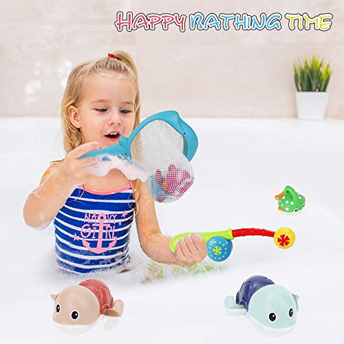 Juguete De Pesca Para Bañera O Piscina - Incluye Red Y 6 Peces De Silicona, Juego Acuático Para Niños Y Niñas, Divertido Y Educativo