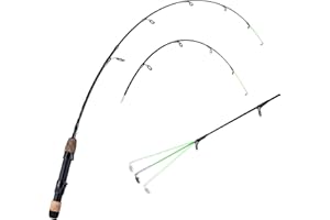 Goture Twin-Tip Ice Fishing Rod, High Visibility Ultralight Ice Fishing Spinning Rod with Cork Handle