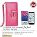 iPhone 6 Wallet Case for Women Detachable Rose Red/ iPhone 6 Detachable Zipper Wallet Purse with Card holder Strap Magnetic Slim Cover-Compatible for iPhone 6/6S 4.7 Inch Version-Weforever