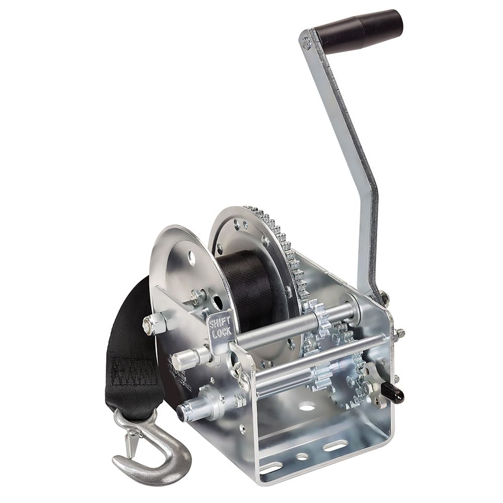 Photo 1 of Fulton 142415 Dual Speed Winch with 20' Strap - 2600 lbs. Capacity, 1 Pack, Silver