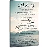 CGXLB Psalm 23 Wall Art Full Scripture Canvas Print Bible Verse Painting for Living Room Prayer Room & Christian Home Decor 12"x18"