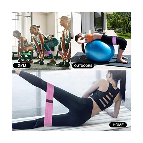 Resistance Bands [Set of 3], Fabric Resistance Hip Bands Set with 3 Resistance Levels for Hips & Glutes,Workout Booty…