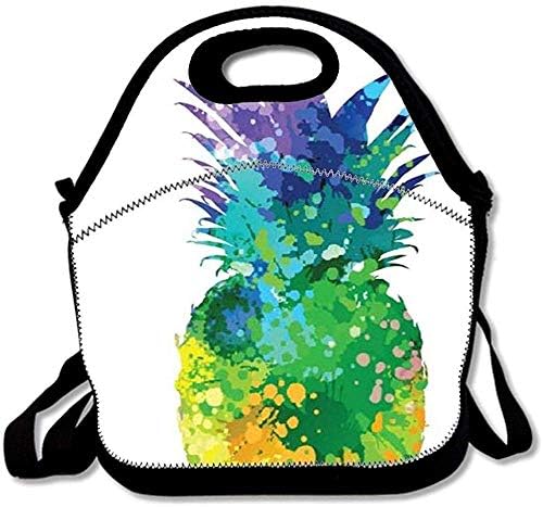 Shicongtai Insulated Lunch Bag Tote Reusable Waterproof School Picnic Carrying Gourmet Lunchbox Container Organizer for Women, Men, Adults, Kids, Girls and Boys - Rose Gold Pineapple Pattern
