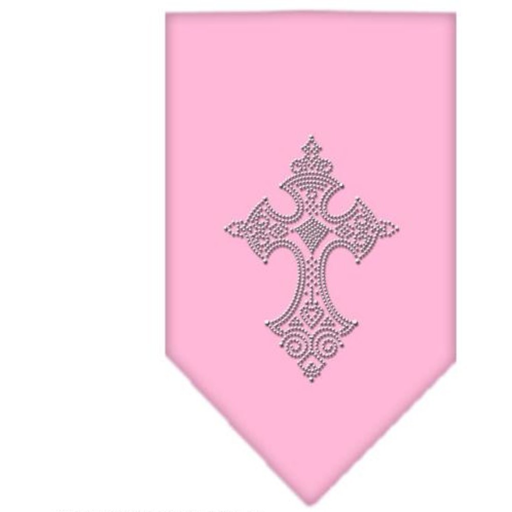 Mirage Cross Rhinestone Dog Bandana, Small, Light Pink