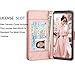 Tekcoo Compatible for Samsung Galaxy S8 Wallet PU Leather Case, Luxury ID Cash Credit Card Slots Holder Carrying Folio Flip Cover [Detachable Magnetic Hard Case] Kickstand - Rose Gold