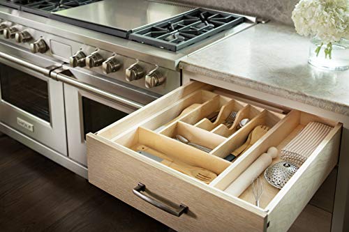 Rev A Shelf 4wct 3sh Wooden Cutlery Tray Insert Organizer For
