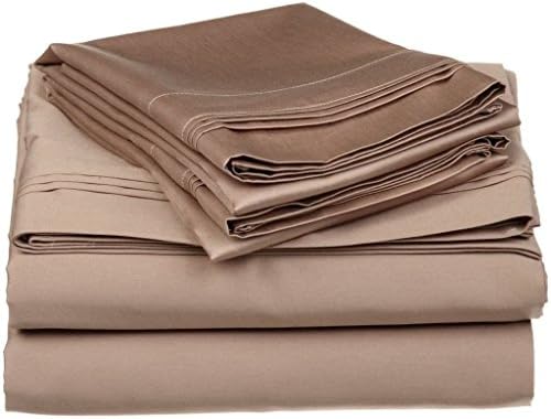 Bedding 4 PCs Sheet Set Taupe Solid 32" By 75" RV Bunk Size Ultra Soft Natural 15" Deep Pocket Elastic All Round 100% Cotton 400-Thread-Count Extremely Stronger Durable By Linen Square