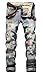 Men's Ripped Slim Jeans with Badges A777 36