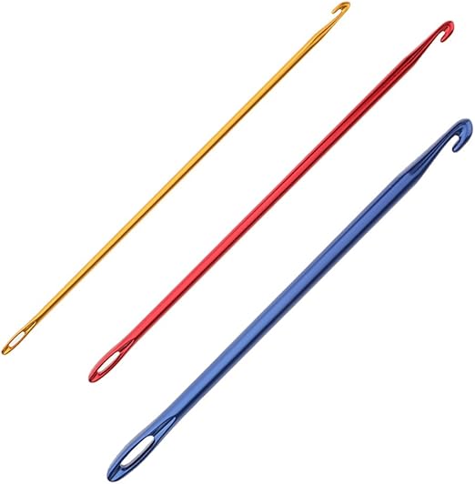 Magideal Afgano Ganchillo Gancho Agujas De Tejer Herramienta De Punto 2 75 4 6mm Oro Rojo Azul Amazon Es Hogar