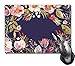 MSD Mouse Pad Unique Custom Printed Mousepad Vintage Hand Drawn Floral Wreath Stitched Edge Non-Slip Rubber 9.8x7.9-Inch