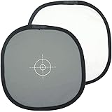 Foto&Tech Double-Sided 18% Gray Card and White Balance Disc, Gray and Neutral White Panel with Nylon Bag and Cable Tie, Colla