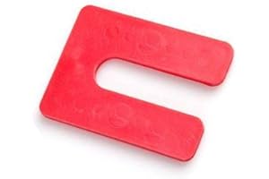 AGILUX Glazelock GLZ22 Square Horseshoe Plastic Flat Shims Red 500c/box. 1/8" Thick Shim 4" L x 3" W with7/8 Slot (500, 1/8")