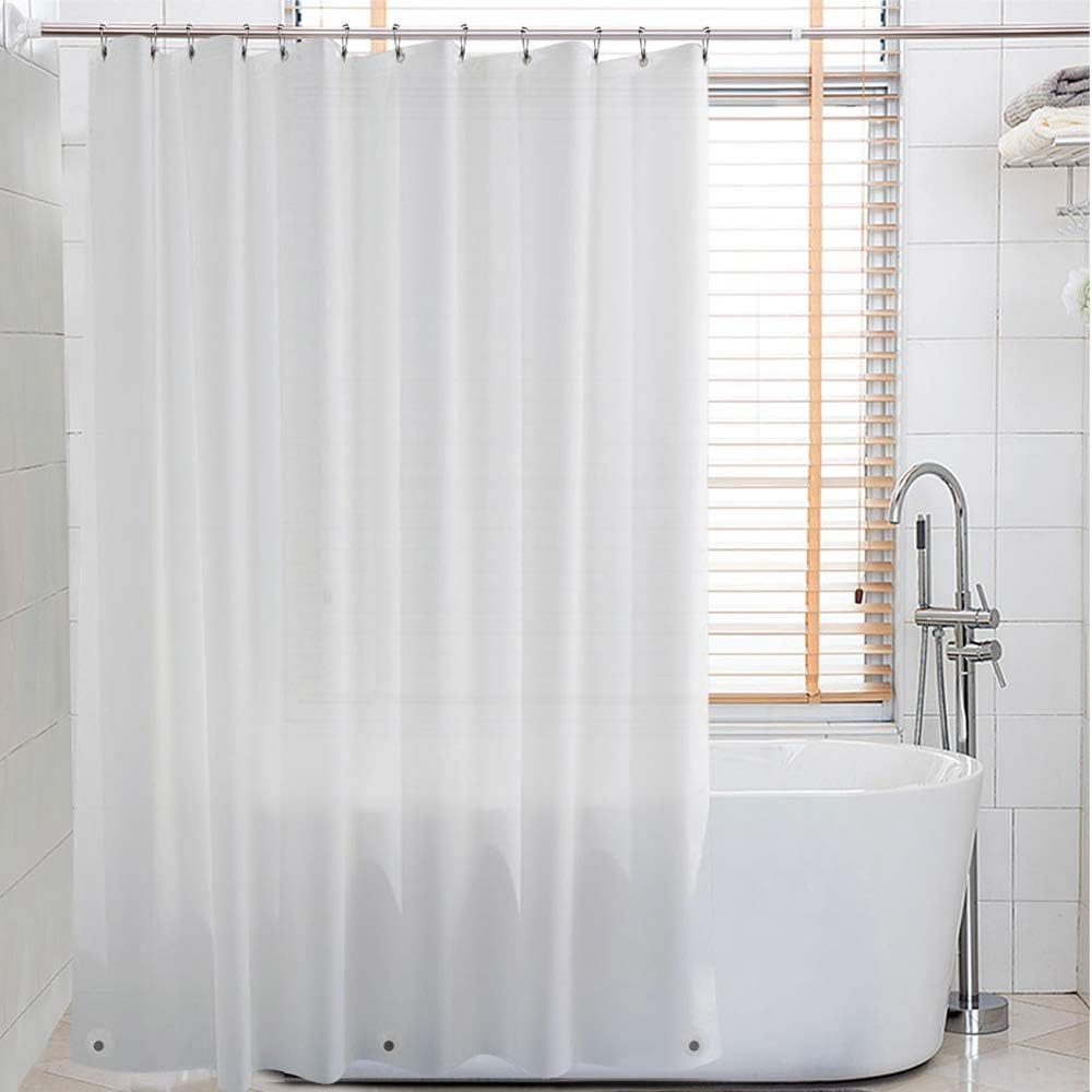 Eforcurtain Small Size 48 by 72 Inch Semi-Transparent PEVA Shower Curtain Liner with 2 Magnets Metal Grommets Bathroom Curtain Liner Waterproof
