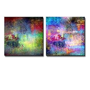 Wall26-2 Piece A Canvas Set That Has Been Splashed with Vibrant Colors - Canvas Art Home Art - 12x12 inches
