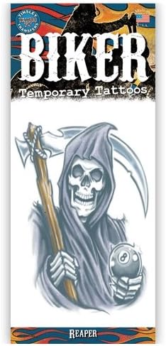 Biker Design Temporary Tattoo- Reaper