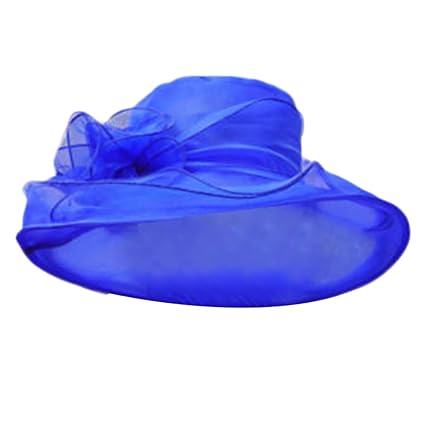 Dorical Damenhut 11 Farben Sommer Hut Sonnenschutz Sonnenhüte Organza Fascinator Hut Kappen Bowler Hut Faltbare mit Blumen Wi