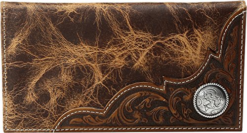 Ariat Men's Distressed Corner Over Circle Rodeo Wallet, tan, One Size