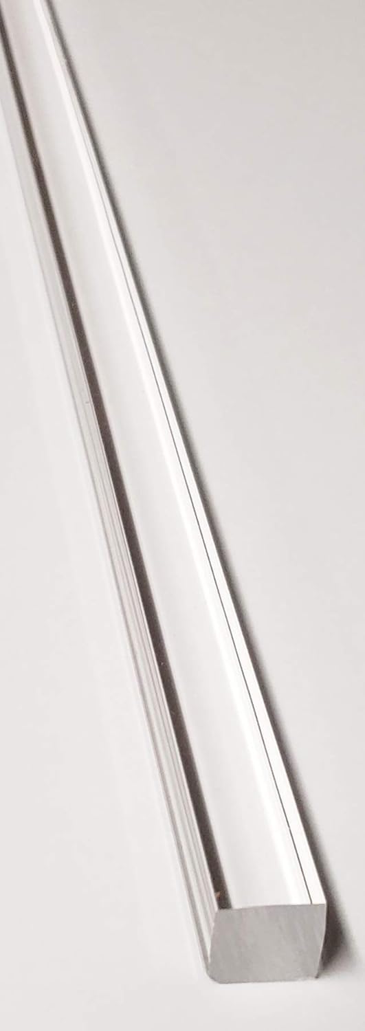 1 Pc 1/2” x 1/2" x 36” Long Square Clear Acrylic PLEXIGLASS