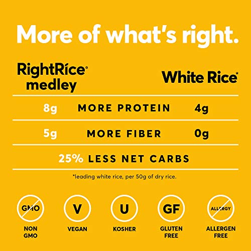 RightRice Medley Variety Pack (7oz. Pack of 6) - Made from Vegetables - Ancient Grains and More Veggies, Vegan, non GMO, Gluten Free