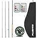 PLUSINNO Fly Fishing Rod and Reel Combo,5/6 9’Lightweight Ultra Portable Graphite Pole with Toray Carbon Fiber Blanks,Chromed Stainless Steel Snake Guides 4-Piece