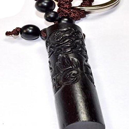 Duojimi automobile scriptures carved wooden key buckle creative small gift Dragon Seal (_ _ Jushi Keychain Dragon Seal carving)