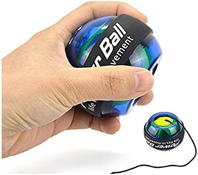 Wrist Ball, Phroboxl LED Gyroscope Strengthener and Forearm Wrist Exerciser Trainer Powerball Spinner with Digital LCD Counter, Blue (No Digital)