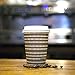 100 Paper Hot Cups With Lids -12 Oz Stylish Designer Look Disposable Thick Paper Coffee Cup in Gray Spotty Design - Best Quality Guaranteed by Little Beans Coffee Co.
