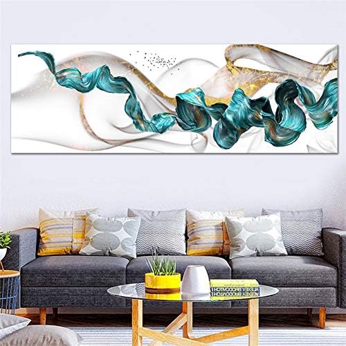 WHFLLDH Gold And Green Watercolor Abstract Painting Big Size Home Decor Canvas Painting Prints Modern Printed Posters Prints