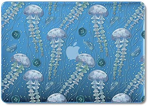 GMYLE MacBook Air 13 Inch Case A1466, Soft-Touch Smooth Snap On Plastic Hard Light Blue Clear Cover for Apple Mac Air 13" (A1369 Older Version 2010 2015 2017 Release) - Jellyfish in Ocean