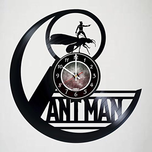 Ant Man - Action Figure - Marvel Legends – Movie - Vinyl Wall Clock - Get unique garage wall art décor - Gift ideas for men, father, boyfriend – Unique comics art design – Customize your clock !