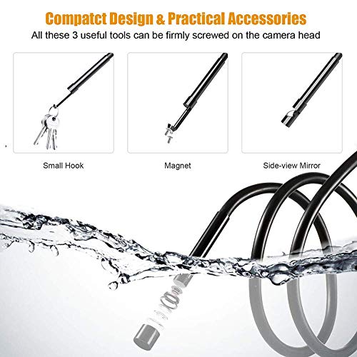 33FT Inspection Camera, 1080P HD 5.5MM Borescope with 4.3inch Screen, IP67 Waterproof Industrial Endoscope Camera with 2800nAh Battery, 8GB TF Card, Snake Camera for Automotive Engine, Pipe Detecting - Thumbnail 6